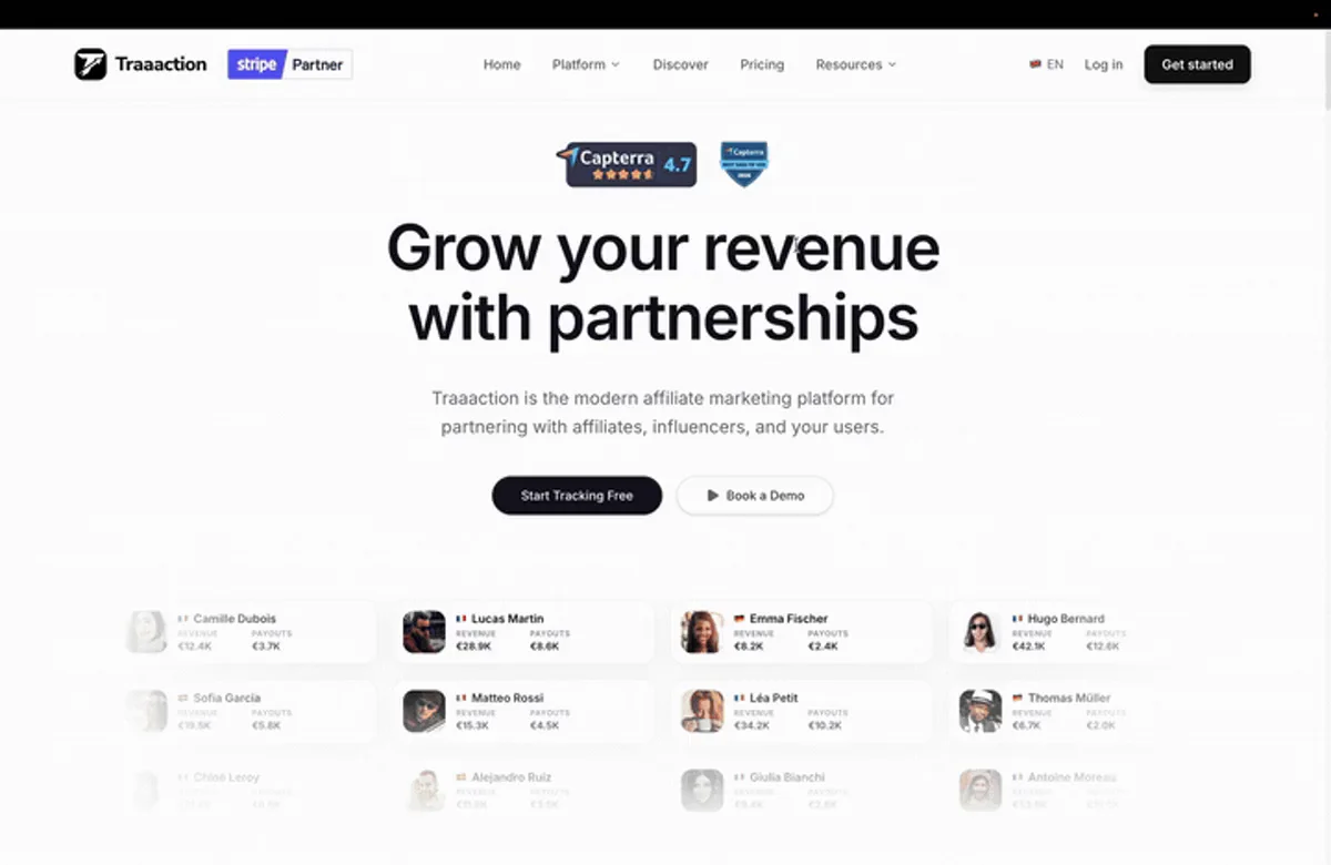 Traaaction — website preview